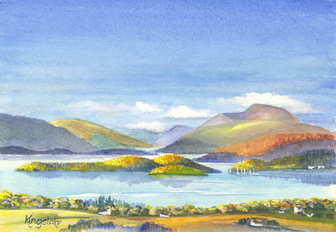 "Autumn, Loch Lomond" - unframed original watercolour- by Gillian Kingslake