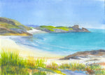 "Split Rock, Clachtol Bay [Route 500]" - unframed original watercolour- by Gillian Kingslake