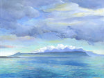 "Clouds Clearing over Rhum" - Unframed Original Oil - by Gillian Kingslake