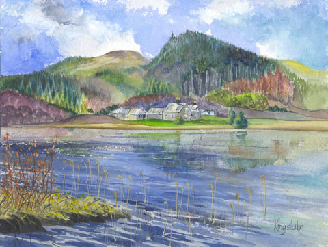 'Loch Chon, Trossachs' Framed Original Watercolour by Gillian Kingslake