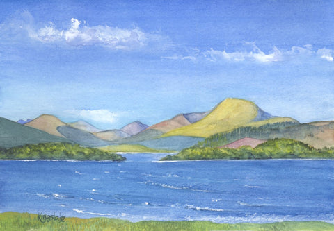 "Spring Breeze, Loch Lomond" - Unframed Original Watercolour By Gillian Kingslake