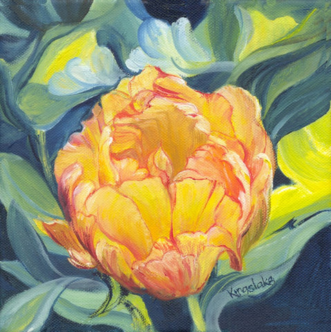 'Golden Tulip' Framed Original oil by Gillian Kingslake