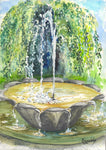 'Finlaystone Fountain' - Unframed Original Watercolour By Gillian Kingslake