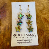 Paua Shell and Silver Bead Earrings - by Mhairi Sim - Girl Paua