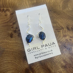 Paua Shell in Silver Frame Earrings - by Mhairi Sim - Girl Paua