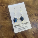 Paua Shell in Silver Frame Earrings - by Mhairi Sim - Girl Paua