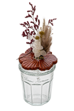 Reddish ceramic flower jar, background removed