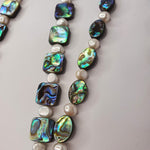 Beautiful Paua Shell & Freshwater Pearl Necklace - by Mhairi Sim - Girl Paua