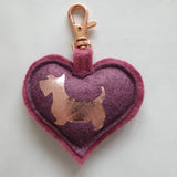 Doggy Heart Keyrings - by Lucy Jackson