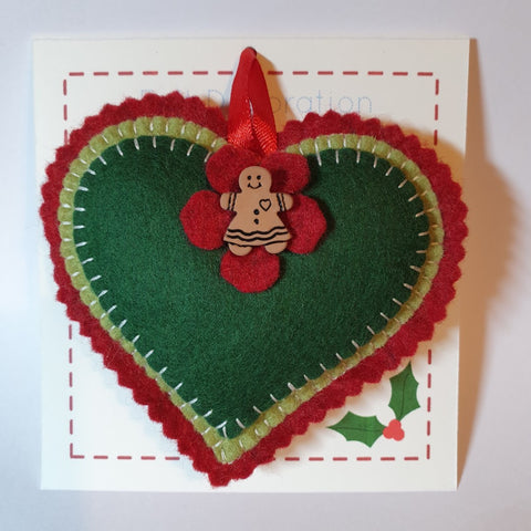 Hearts and Trees Felt Hanging Decoration - by Lucy Jackson