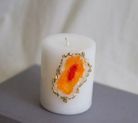 Citrine Orange Geode Candle - by Kirsty Hope