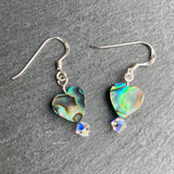 Paua Shell and Swarovski Crystal Earrings - by Mhairi Sim - Girl Paua