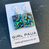 Paua Shell Frame Earrings - by Mhairi Sim - Girl Paua
