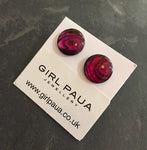 Red Paua Shell  Earrings - by Mhairi Sim - Girl Paua