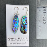 Natural shaped Paua Shell  Earrings - by Mhairi Sim - Girl Paua
