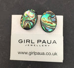 Paua Shell Clip On Earrings - by Mhairi Sim - Girl Paua