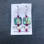 Paua Shell, Crystal and Freshwater Pearl Earrings - by Mhairi Sim - Girl Paua