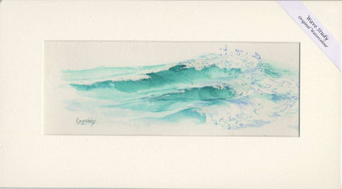 Wave Study  Original Watercolour Painting - Unframed By Gillian Kingslake
