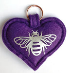 Bee Mine Heart Keyrings - by Lucy Jackson