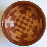 Cherry and Teak Checkerboard Detail Bowl by Neil Paterson