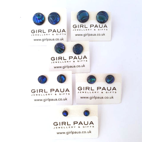 Blue Paua Shell  Earrings - by Mhairi Sim - Girl Paua
