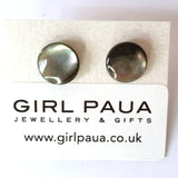 Mother of Pearl Stud Earrings - by Mhairi Sim - Girl Paua