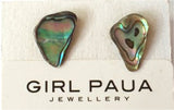 Paua Shell Natural Shape Stud Earrings - by Mhairi Sim - Girl Paua
