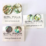 Paua Shell Disc Stud Earrings - by Mhairi Sim - Girl Paua