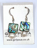 Paua Shell and Freshwater Pearl Earrings - by Mhairi Sim - Girl Paua