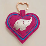 Layered Felt Heart Keyrings With Vinyl Details- by Lucy Jackson