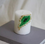 Emerald Green Geode Candle - by Kirsty Hope