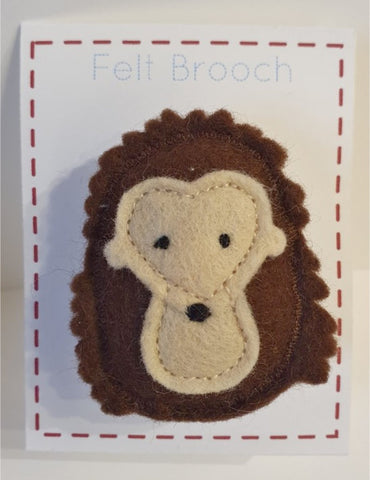 Hedgehog Felt Brooch - by Lucy Jackson