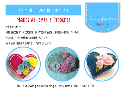 3D Flowers Brooch Making Kit - by Lucy Jackson