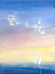 "Sailing at Sunset" unframed oil on canvas- by Gillian Kingslake