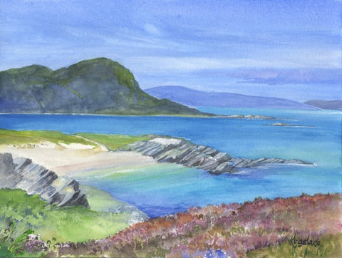 'Remote Bay, Smirisary, Moidart' Framed Original Watercolour by Gillian Kingslake
