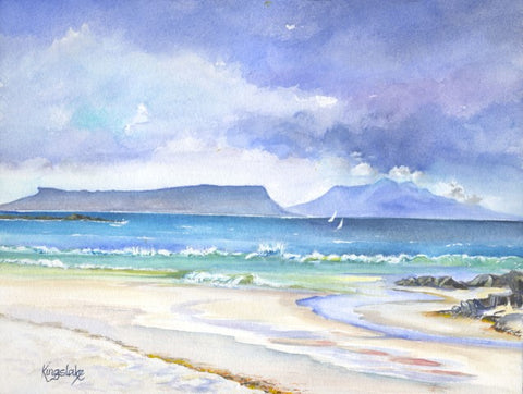 'Fresh Breeze, Camusdarach' Framed Original Watercolour by Gillian Kingslake