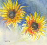 "Sunflowers" - unframed original Pastel- by Gillian Kingslake