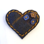 Wool Heart No Waste Brooches - by Lucy Jackson
