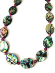 Paua Shell & Coloured Swarovski Crystal Necklace - by Mhairi Sim - Girl Paua