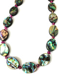 Paua Shell & Coloured Swarovski Crystal Necklace - by Mhairi Sim - Girl Paua