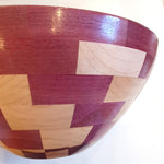 Purple Heart and Maple Checkerboard Segmented Bowl by Neil Paterson