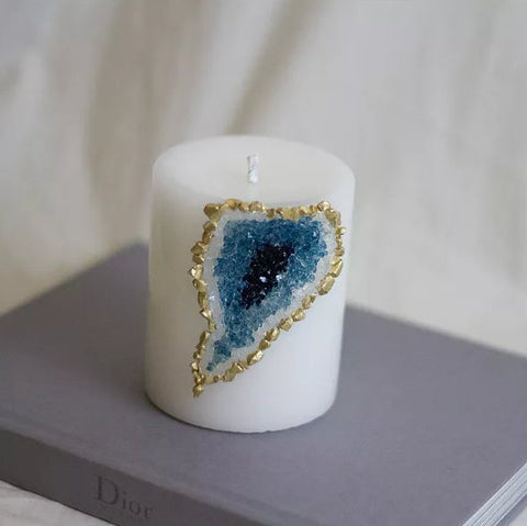 Blue Sapphire Geode Candle - by Kirsty Hope