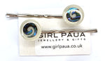Paua Shell Hair Slides - by Mhairi Sim - Girl Paua