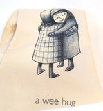'a wee hug' Bag (Black and White) - by Keith Pirie